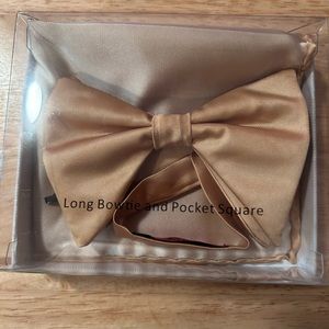 Long bow tie and pocket square